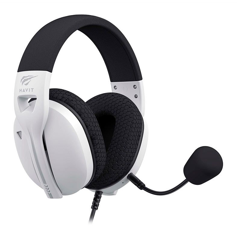 Headset Gamer Havit Fuxi- H5D, Drivers 50mm, Branco e Preto, HVGMH-FUXI-H5D-WB