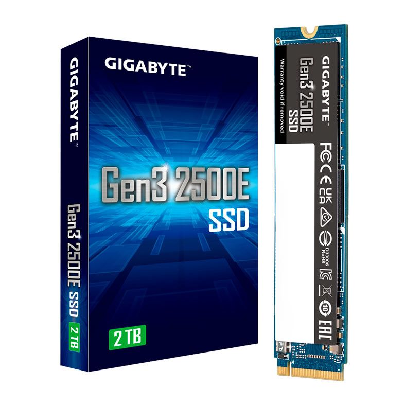 SSD Gigabyte Gen3 2500E, 2TB, M.2 2280, PCIe NVMe, Leitura 2400 MB/s, Gravacao 2000 MB/s, G325E2TB