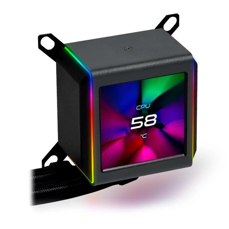 Water Cooler Lian Li GA II LCD 360, ARGB, 360mm, Preto, GA2ALCD36B