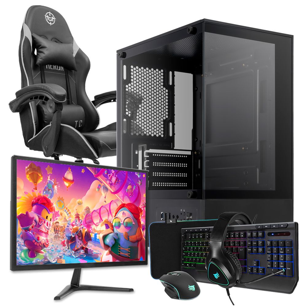 PC Gamer Mancer Quimera, AMD Ryzen 3200G, 16GB DDR4, SSD 240GB + Cadeira Gamer + Monitor + Kit Periféricos