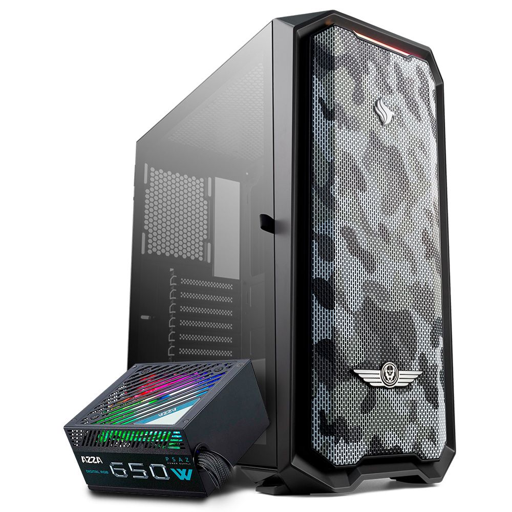 Pichau Kit Upgrade, Gabinete Gamer Pichau Gadit X RTB + Fonte Azza 650W RGB