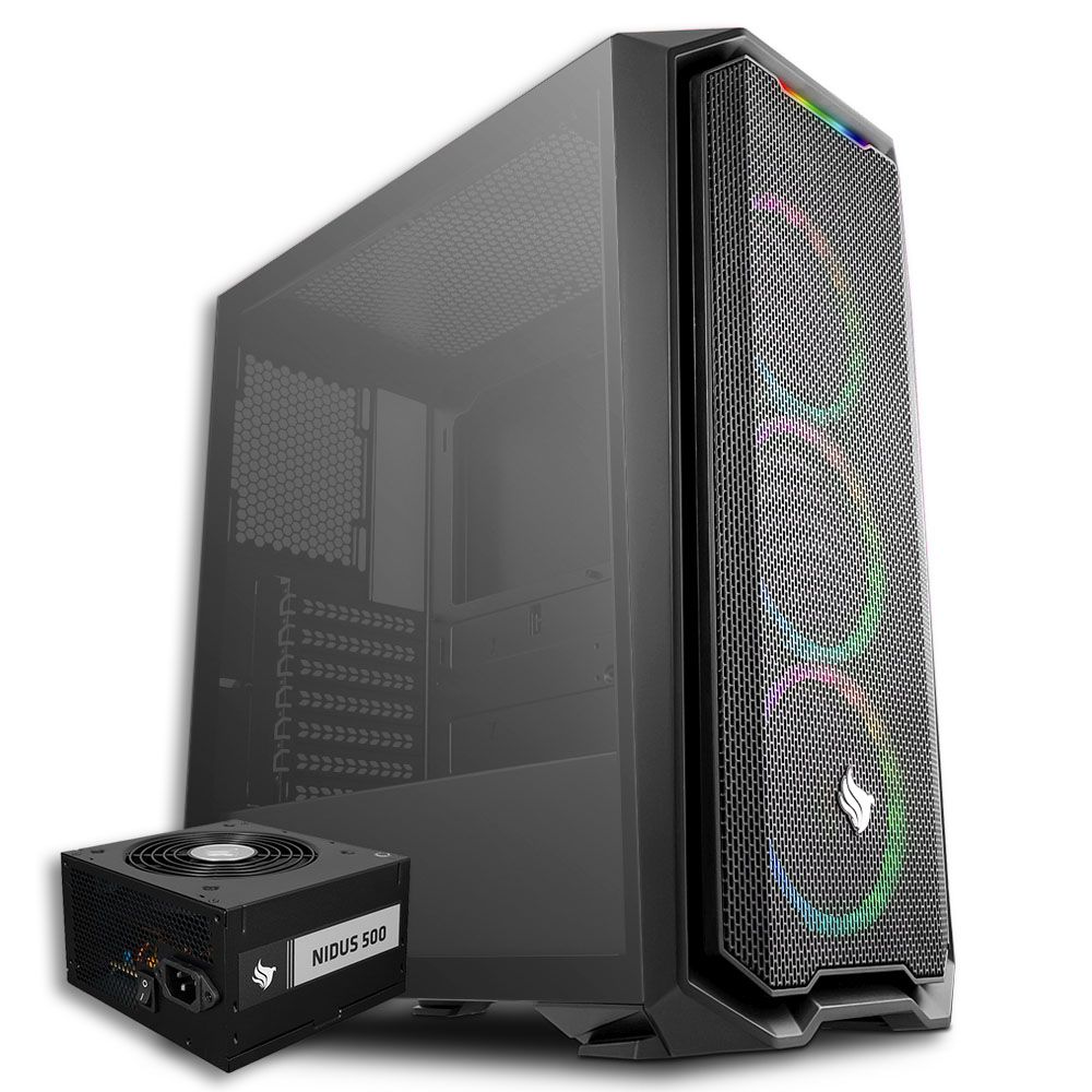 Pichau Kit Upgrade, Gabinete Gamer Pichau Gadit X + Fonte Pichau Nidus 500W PG-5001-BR-OEM