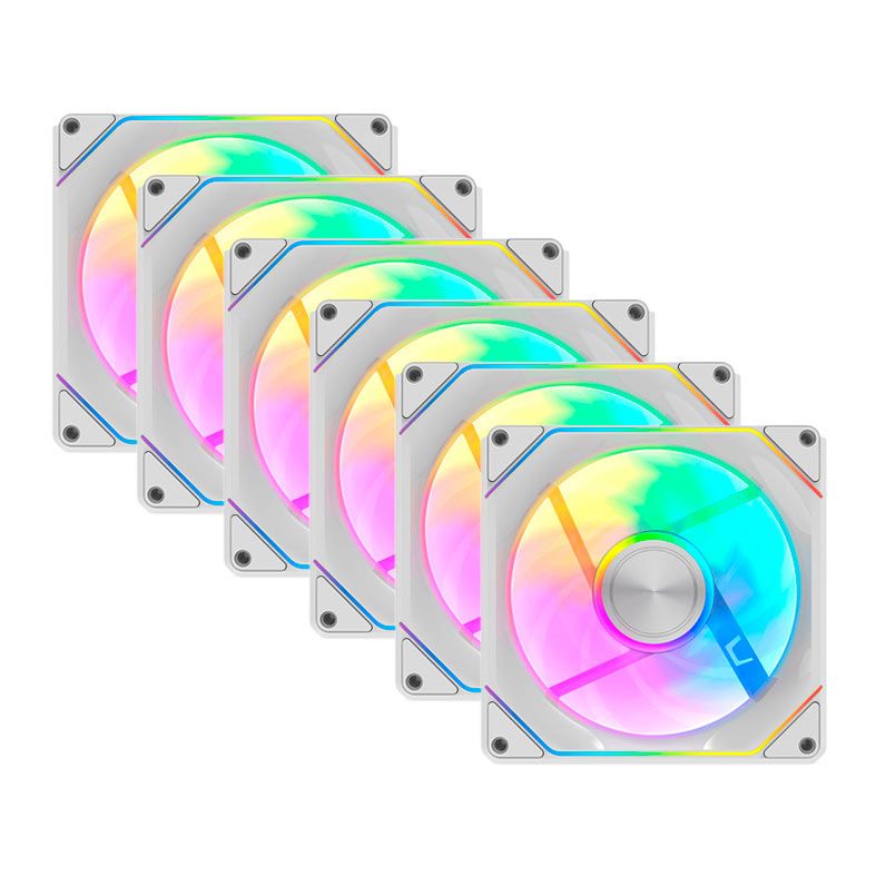 Kit Ventoinhas Aigo Darkflash Gauss G24, ARGB, 6x120mm, Branco, GAUSS24-ARGB-6WH 