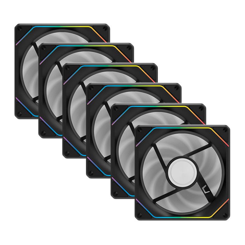Kit Ventoinhas Magnéticas DarkFlash Gauss G16, ARGB, 6X120mm, Preto, G16-BLACK-6IN1