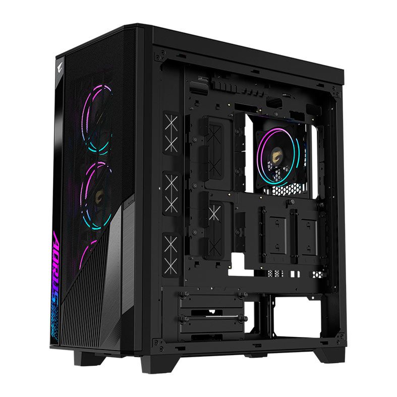 Gabinete Gamer Gigabyte Aorus C500 Glass, RGB, Mid-Tower, Lateral de Vidro, 4 Fans, Preto, GB-AC500G