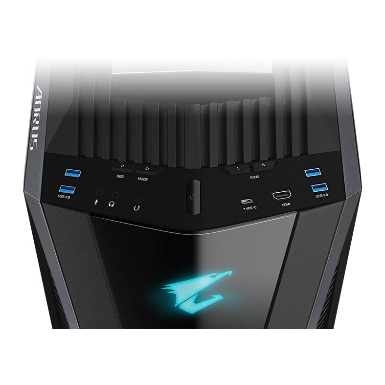 Gabinete Gamer Gigabyte Aorus C700 Glass, RGB, Full-Tower, Lateral de Vidro, 5 Fans, Preto, GB-AC700G