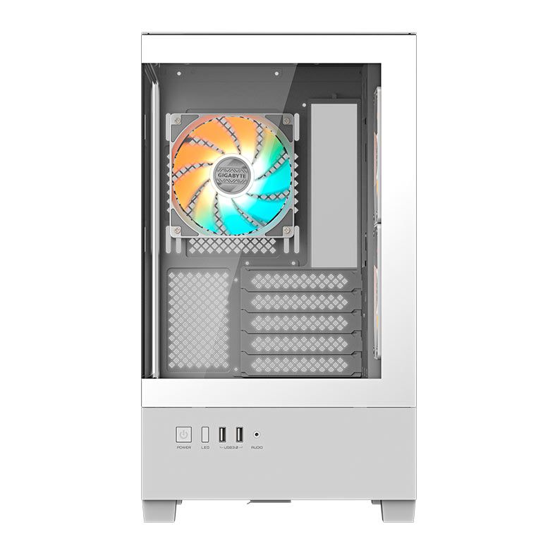 Gabinete Gamer Gigabyte C201 Panoramic Ice, ARGB, Mid-Tower, Lateral de Vidro, Com 3 Fans, Branco, GB-C201PI