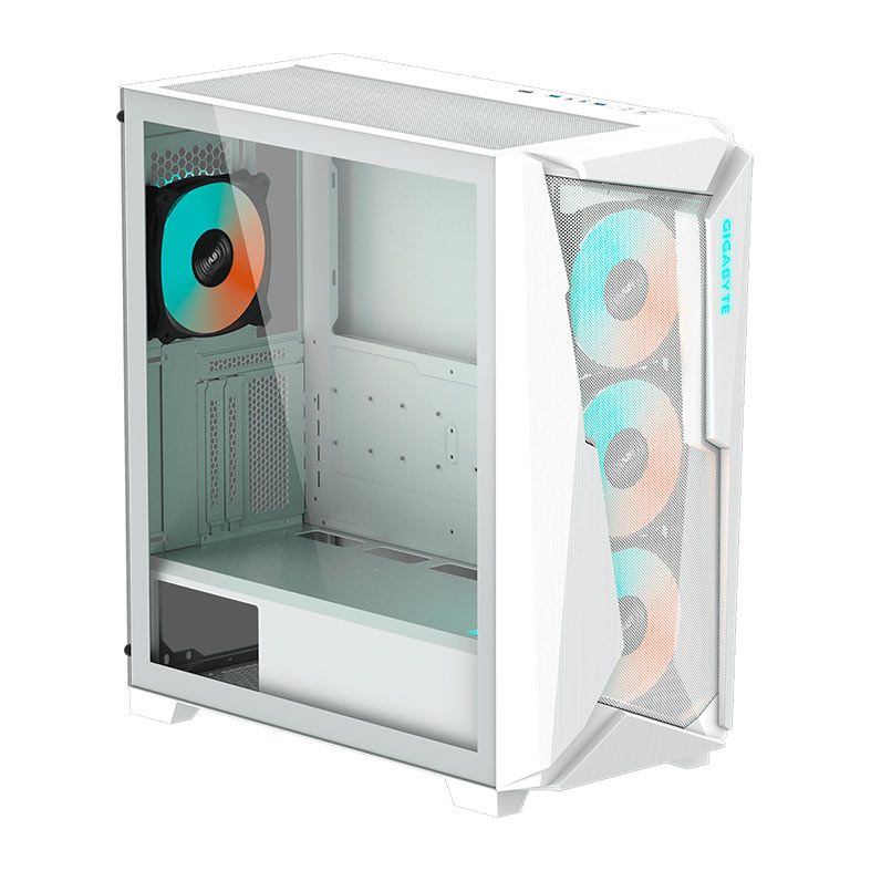 Gabinete Gamer Gigabyte C301 Glass, RGB, Mid-Tower, Lateral de Vidro, 4 Fans, Branco, GB-C301GW