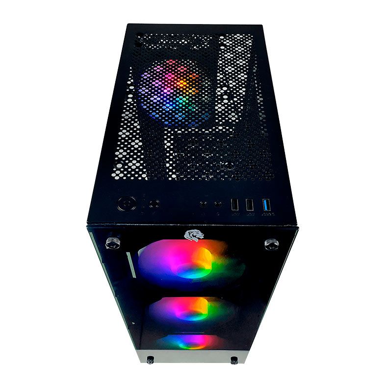 Gabinete Gamer Hayom GB1729, RGB, Lateral de Vidro, Com 4 Fans, Preto, GB1729