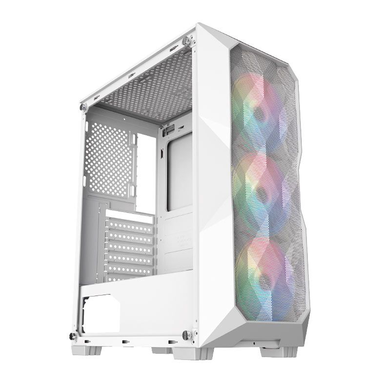 Gabinete Gamer Hayom GB1730,  Mid-Tower, Lateral de Vidro, Com 3 Fans, Branco, GB1730