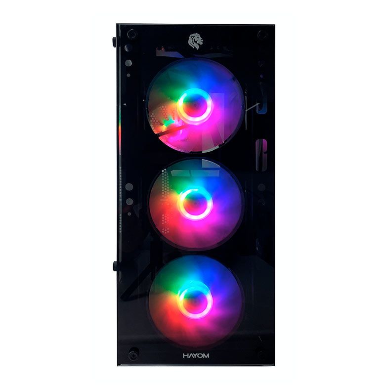 Gabinete Gamer Hayom GB1749, RGB, Lateral de Vidro, Com 4 Fans, Preto, GB1749