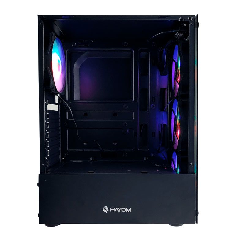 Gabinete Gamer Hayom GB1749, RGB, Lateral de Vidro, Com 4 Fans, Preto, GB1749