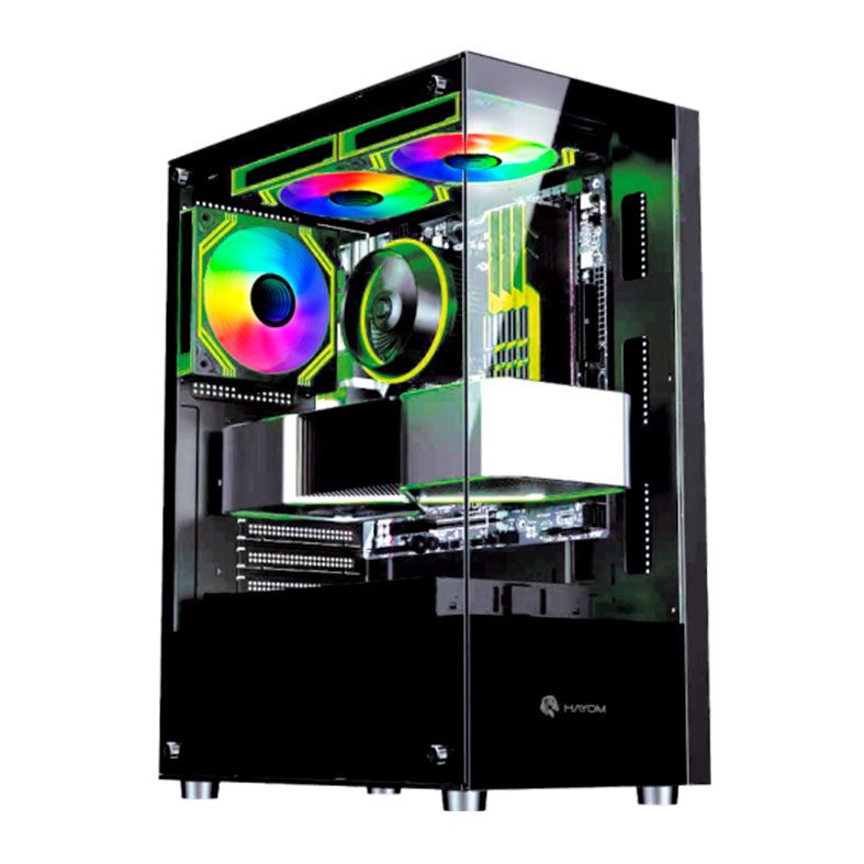 Gabinete Gamer Hayom GB1792, RGB, Mid-Tower, Lateral de Vidro, Com 3 Fans, Preto, GB1792