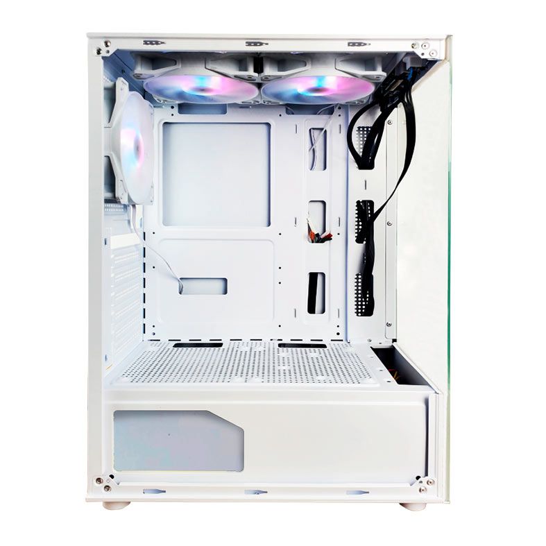 Gabinete Gamer Hayom GB1793, RGB, Mid-Tower, Lateral de Vidro, Com 3 Fans. Branco, GB1793