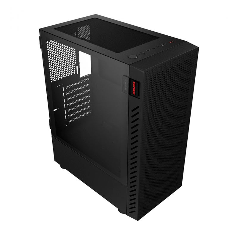 Gabinete Gamer Pcyes Bolter Black Vulcan, Mid-Tower, Lateral de Vidro, GBBVPBR