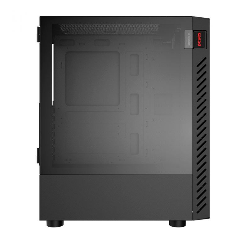 Gabinete Gamer Pcyes Bolter Black Vulcan, Mid-Tower, Lateral de Vidro, GBBVPBR