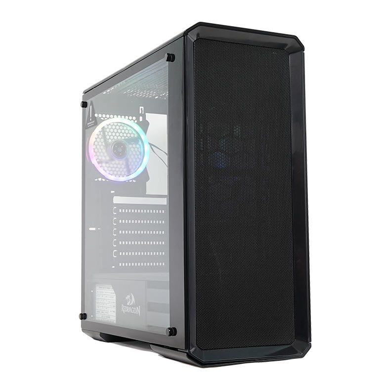 Gabinete Gamer Redragon Grimlock, RGB, Mid Tower, Lateral de Vidro, Com 1 fan, Preto, GC-602-1