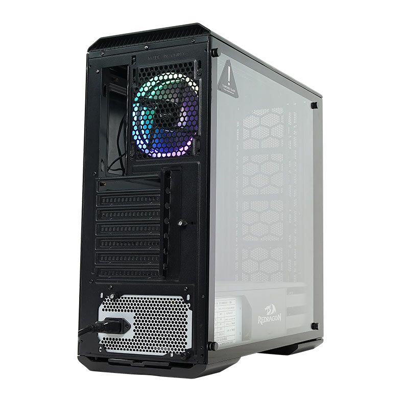 Gabinete Gamer Redragon Grimlock, RGB, Mid Tower, Lateral de Vidro, Com 1 fan, Preto, GC-602-1