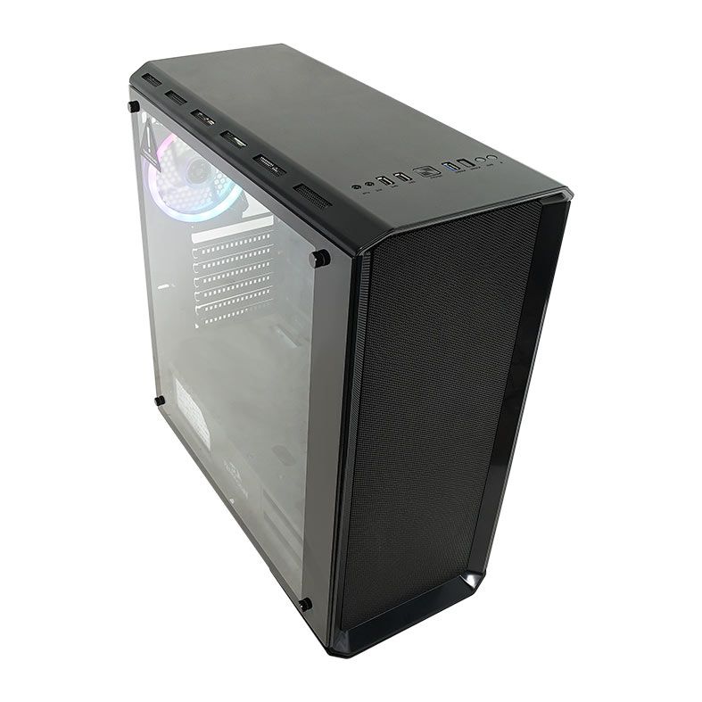 Gabinete Gamer Redragon Grimlock, RGB, Mid Tower, Lateral de Vidro, Com 1 fan, Preto, GC-602-1