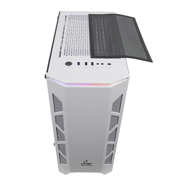 Gabinete Gamer Redragon Starscream Vidro Temp Branco, GC-610W