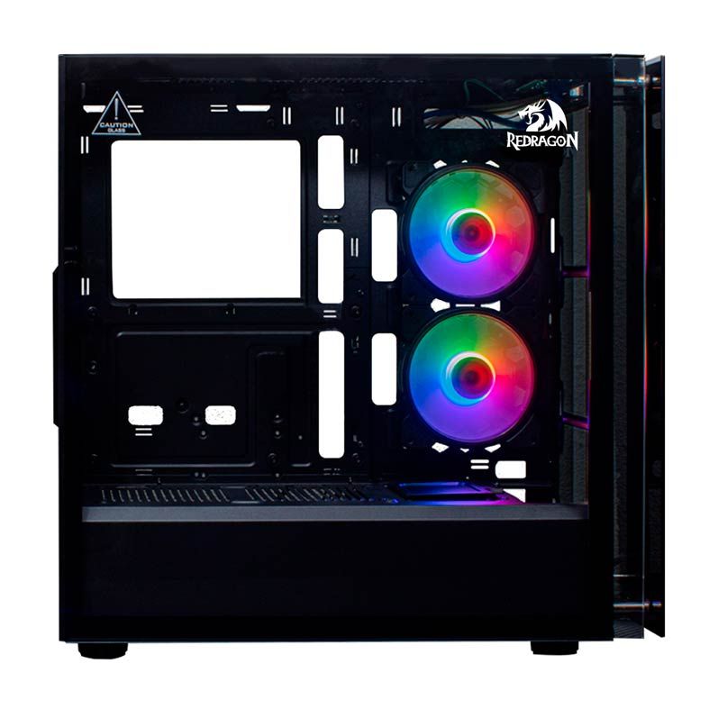 Gabinete Gamer Redragon Cosmos Lateral e Frontal Vidro Temp Preto, GC-615