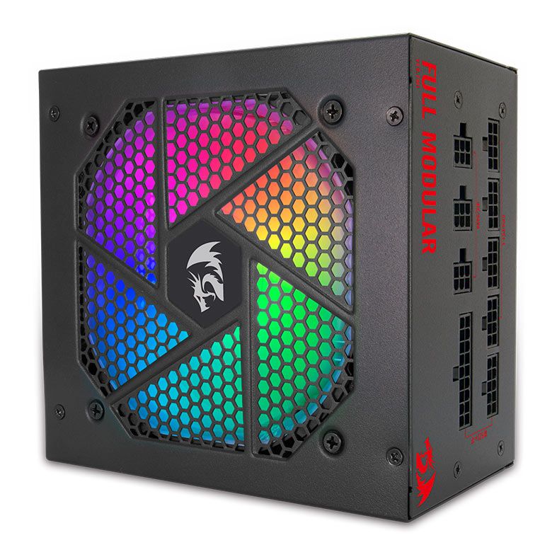 Fonte Redragon Power Supply RGB, 750W, Full-Modular, 80 Plus Gold, Preto, GC-PS006-1