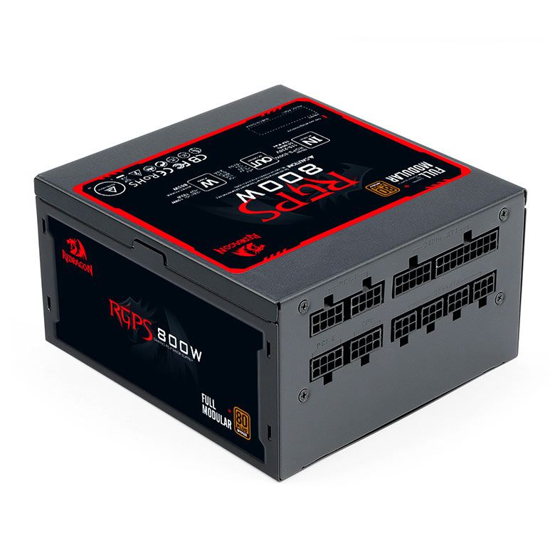 Fonte Redragon RGPS 800W, 800W, Full-Modular, 80 Plus Bronze