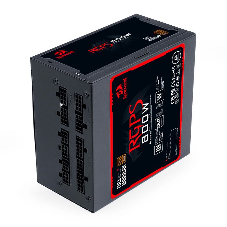 Fonte Redragon RGPS 800W, 800W, Full-Modular, 80 Plus Bronze, Preto, GC-PS011-V2