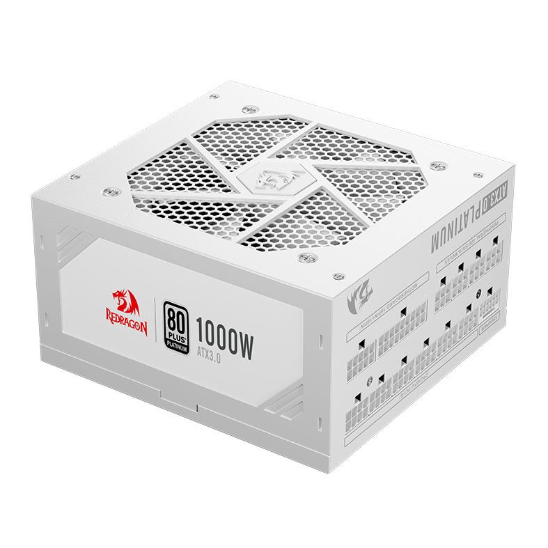 Fonte Redragon Power Supply, 1000W, Full-Modular, 80 Plus Platinum, Branco, GC-PS017W