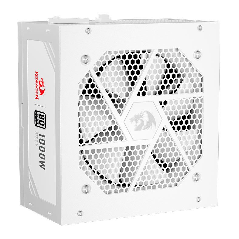 Fonte Redragon Power Supply, 1000W, Full-Modular, 80 Plus Platinum, Branco, GC-PS017W