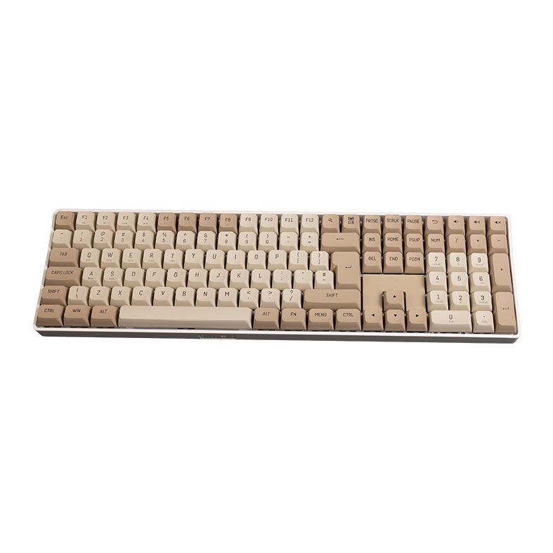 Teclado Mecanico Aigo GD108 Milky Brown, Wireless, Switch Amarelo, Bege, GD108-MB-YL