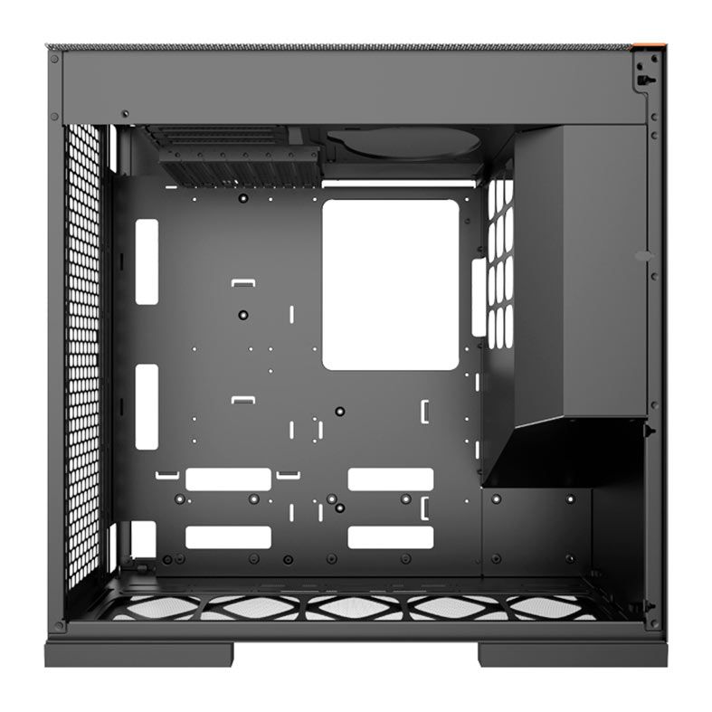 Gabinete Gamer Geometric Future Model 8 Cowboy, Mid-Tower, Lateral de Vidro, Prata e Couro Genuino, GEO-M8-COW