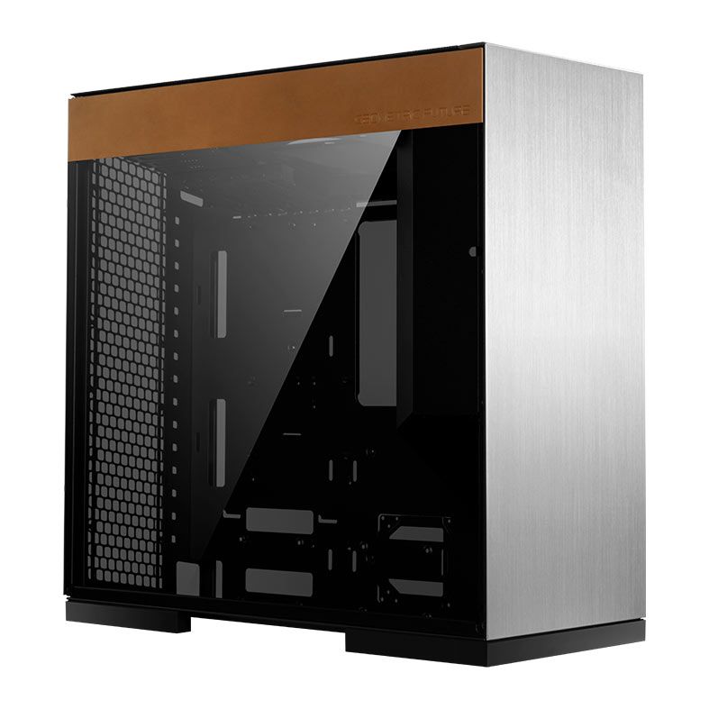 Gabinete Gamer Geometric Future Model 8 Cowboy, Mid-Tower, Lateral de Vidro, Prata e Couro Genuino, GEO-M8-COW