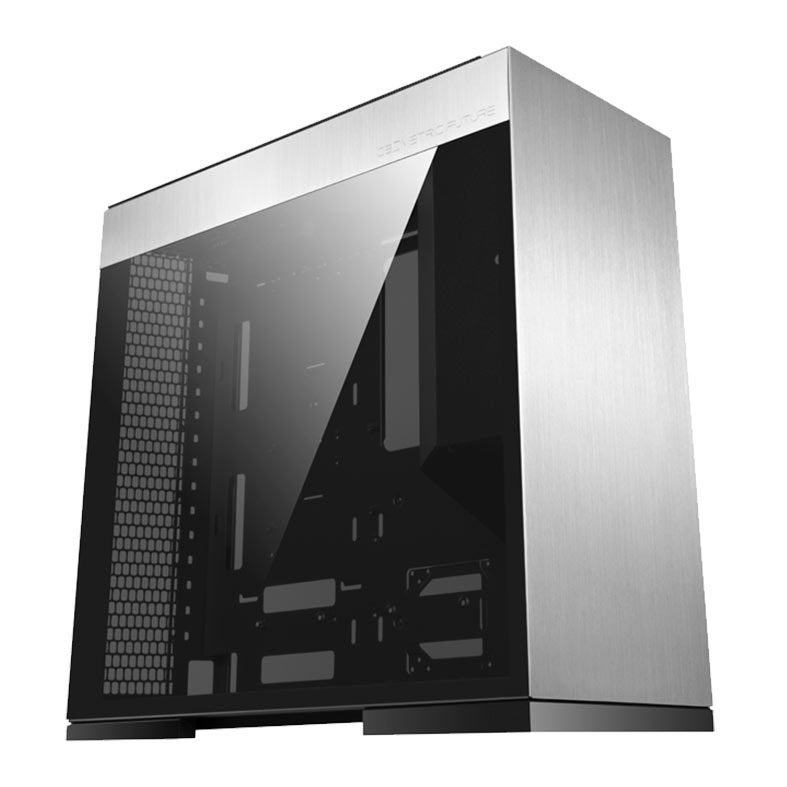 Gabinete Gamer Geometric Future Model 8 Dharma, Mid-Tower, Lateral de Vidro, Preto e Prata, GEO-M8-DHA