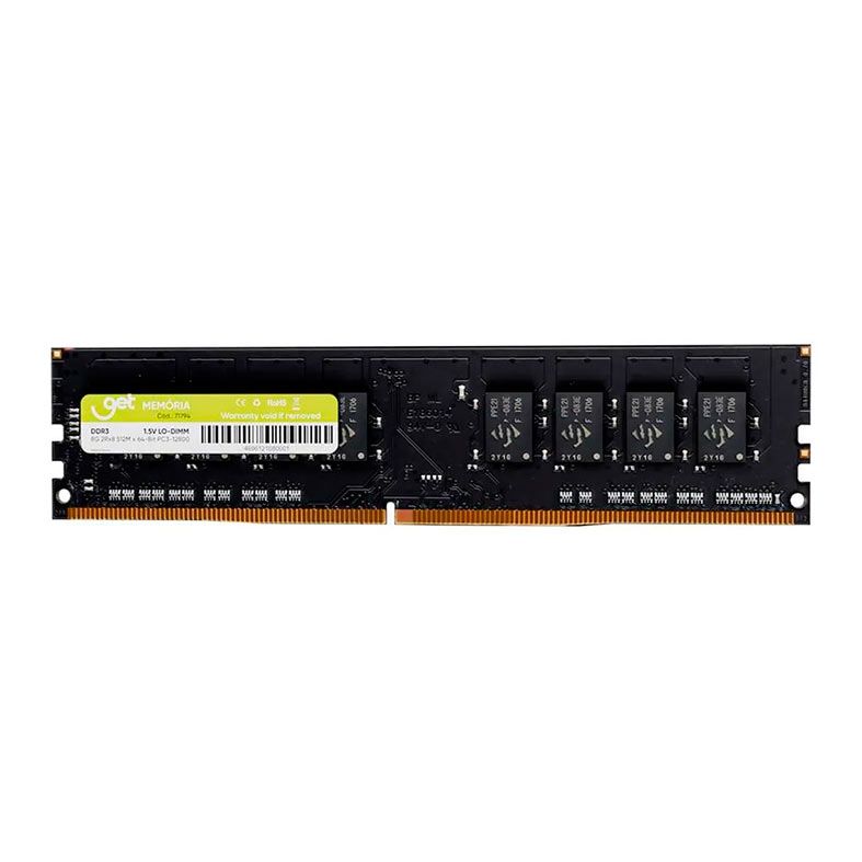 Memoria GET, 8GB (1x8GB), DDR3, 1600MHz, GET-8GB-1600MHZ-OEM