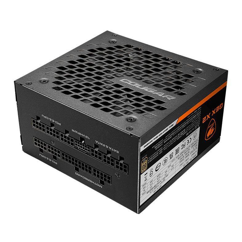 Fonte Cougar GEX X2 850, 850W, ATX 3.0, PCI-e 5.0, Full Modular, 80 Plus Gold, Preta, GEX-X2-850