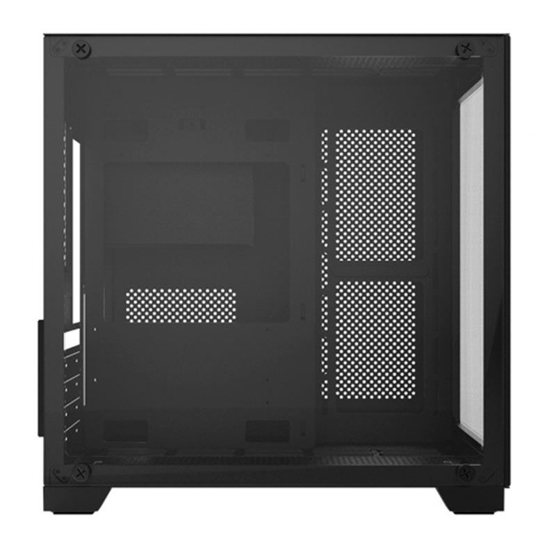 Gabinete Gamer Pcyes Forcefield Black Vulcan, Mid-Tower, Lateral e Frontal de Vidro, Preto, GFFBVP