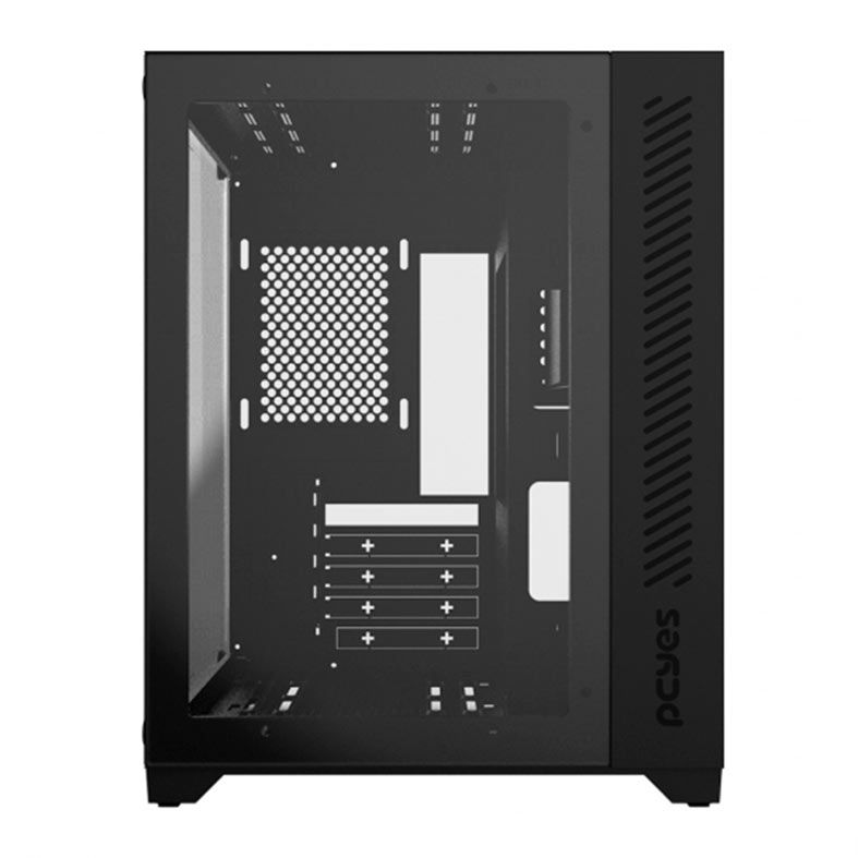Gabinete Gamer Pcyes Forcefield Black Vulcan, Mid-Tower, Lateral e Frontal de Vidro, Preto, GFFBVP