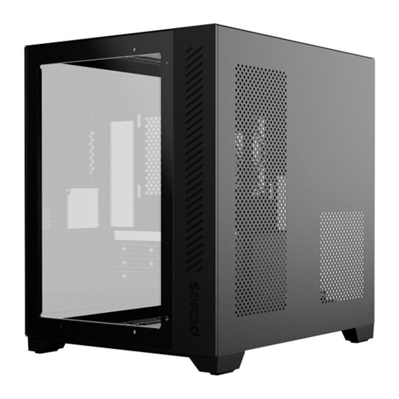 Gabinete Gamer Pcyes Forcefield Black Vulcan, Mid-Tower, Lateral e Frontal de Vidro, Preto, GFFBVP