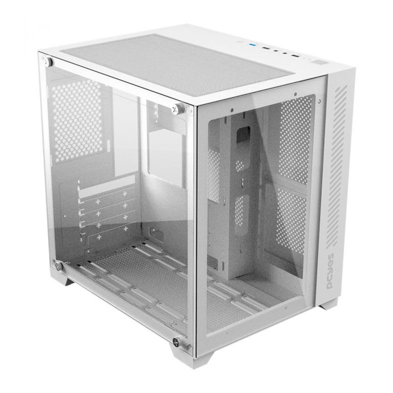 Gabinete Gamer Pcyes Forcefield White Ghost, Mid-Tower, Lateral e Frontal de Vidro, Branco, GFFWGP