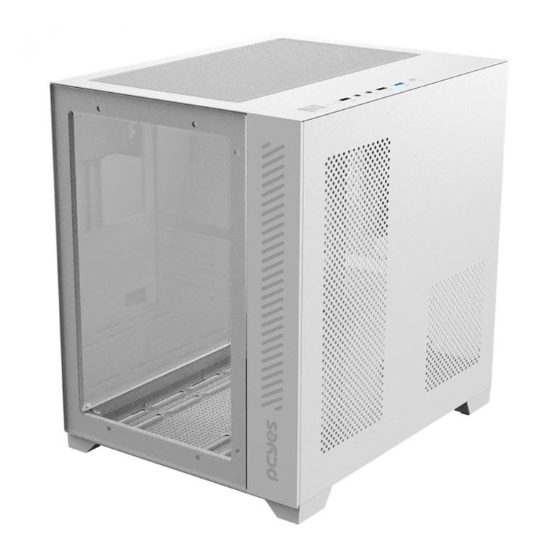 Gabinete Gamer Pcyes Forcefield White Ghost, Mid-Tower, Lateral e Frontal de Vidro, Branco, GFFWGP