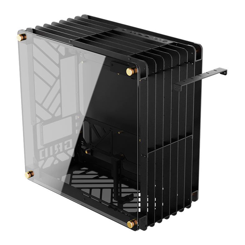 Gabinete Gamer Mloong Grid, Mini-Tower, Lateral de Vidro, Preto, GG-GRID