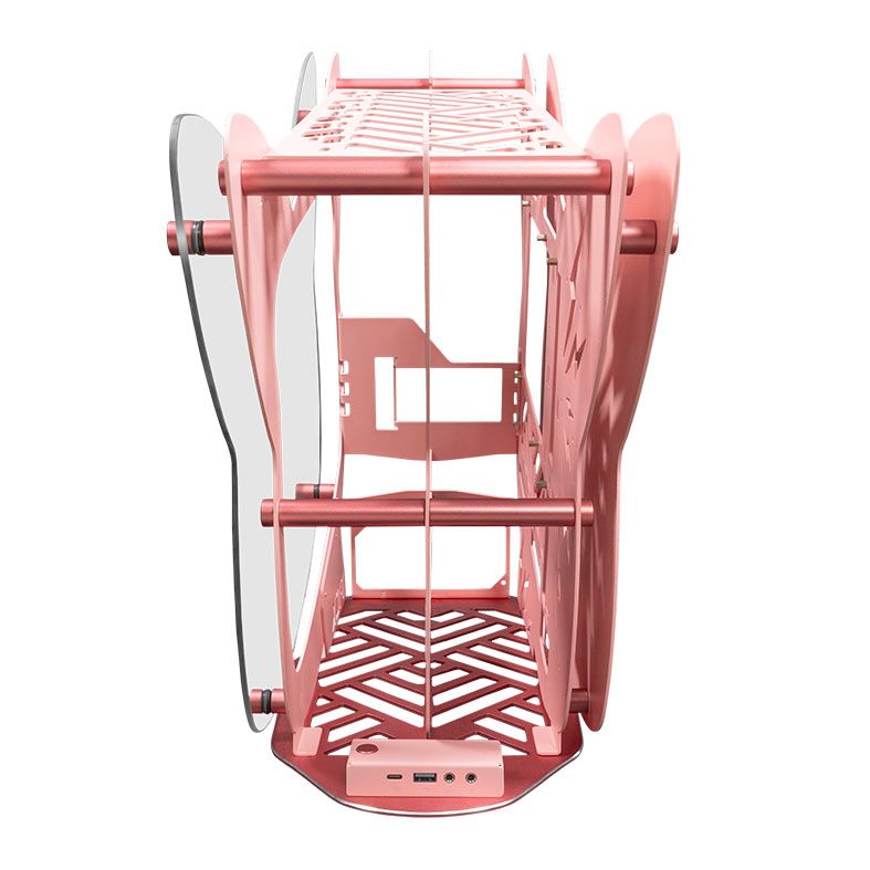 Gabinete Gamer Mloong Pick, Mini-Tower, Lateral de Vidro, Rosa, GG-PICK