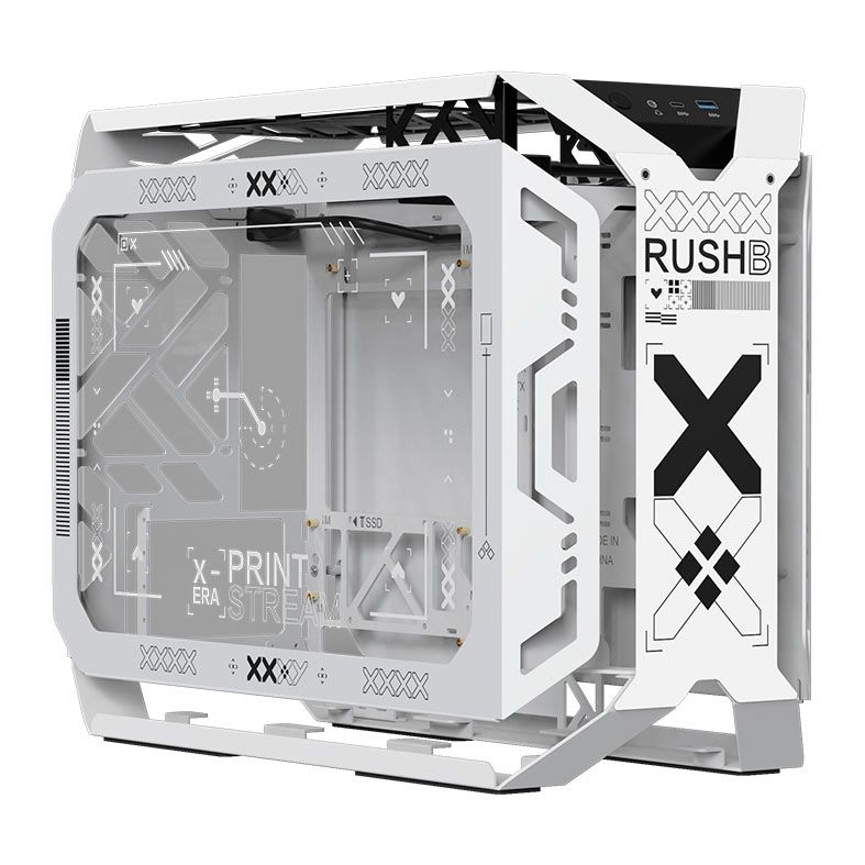 Gabinete Gamer Mloong X-Era, Mini-Tower, Lateral de Vidro, Branco, GG-XER