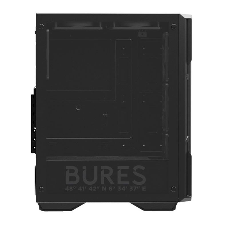 Gabinete Gamer ELG Pro Bures, Lateral/Frente Em Vidro Temperado, MID Tower, Com 3 Fans, Preto, GGPBR