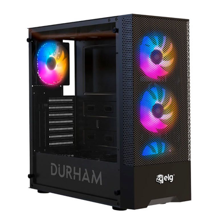 Gabinete Gamer ELG Pro Durham, Lateral Em Vidro Temperado, Mid Tower, RGB, Preto, GGPDH