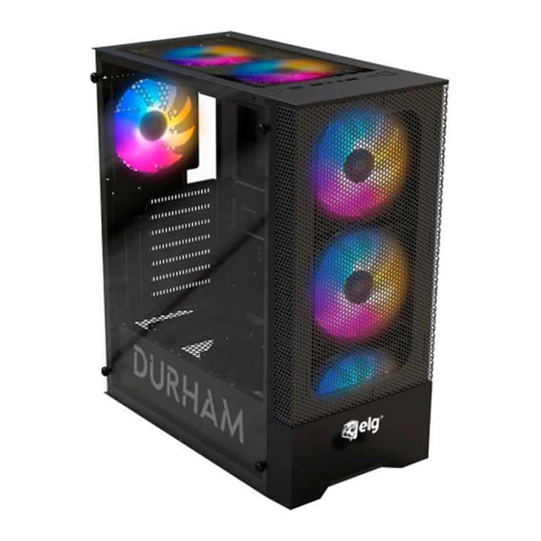 Gabinete Gamer ELG Pro Durham, Lateral Em Vidro Temperado, Mid Tower, RGB, Preto, GGPDH