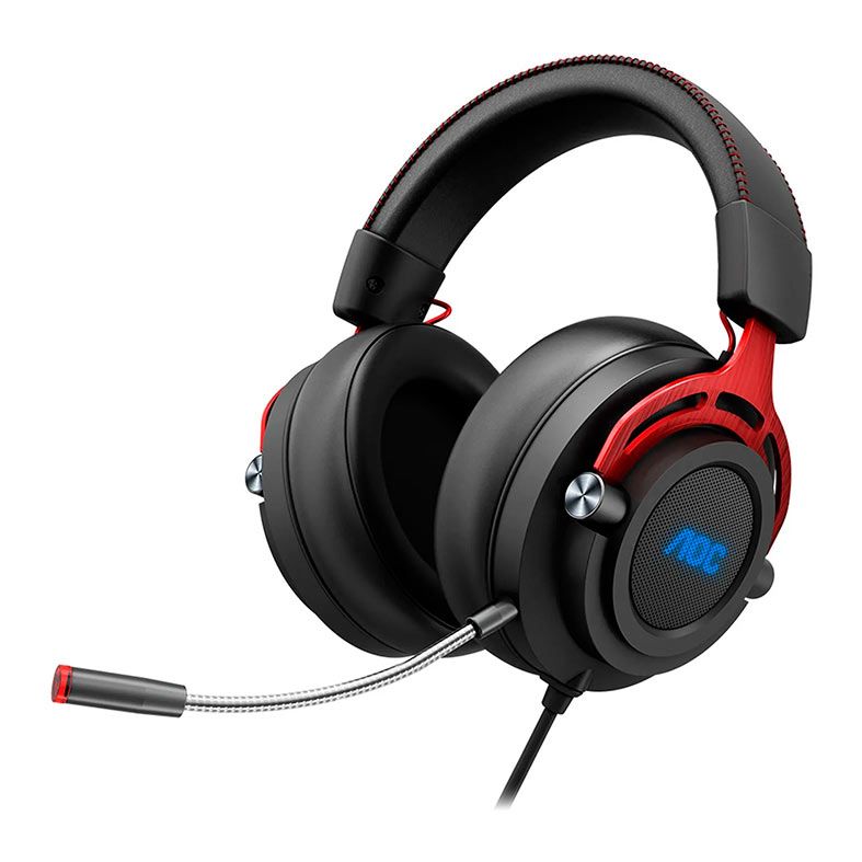 Headset Gamer AOC GH300, RGB, Virtual Surround 7.1, Drivers 50mm, Preto, GH300RB2B/FG