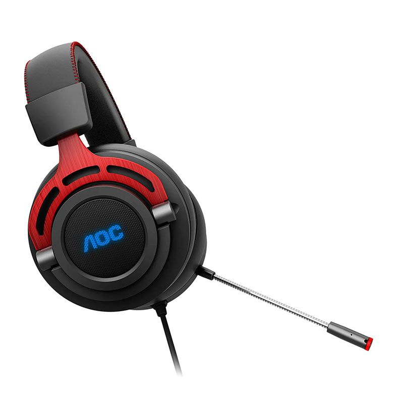 Headset Gamer AOC GH300, RGB, Virtual Surround 7.1, Drivers 50mm, Preto, GH300RB2B/FG