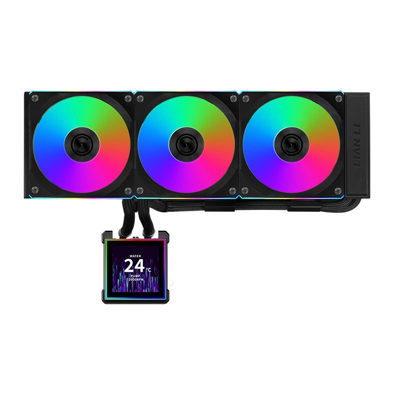 Water Cooler Lian Li Hydroshift II Uni Fans CL Wireless, RGB, 360mm, Com tela LCD, Preto, GHS2LCDS36CB